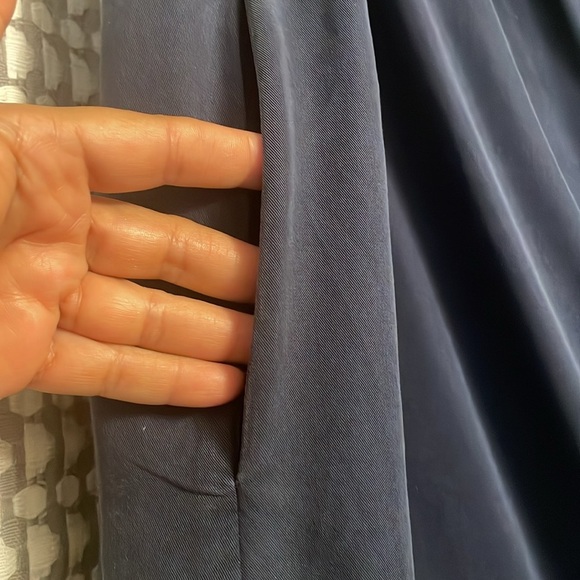 Illa Illa Strapless navy blue mini dress with frayed hem, pockets, elastic back. - Picture 13 of 13